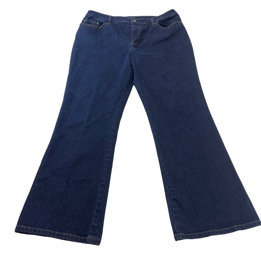 Jones New York Jeans 14P Signature Petite‎ Women's Dark Blue Bootcut Stretch